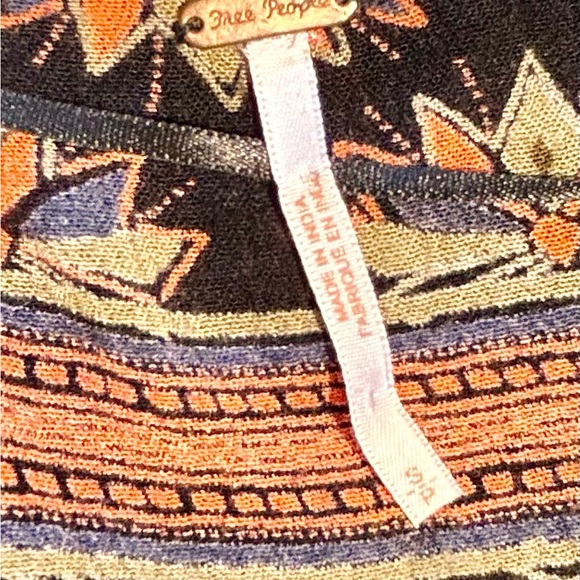 FREE PEOPLE Moonlight Drive Printed Mini Dress Boho Tassels Woman’s Small - Picture 8 of 11